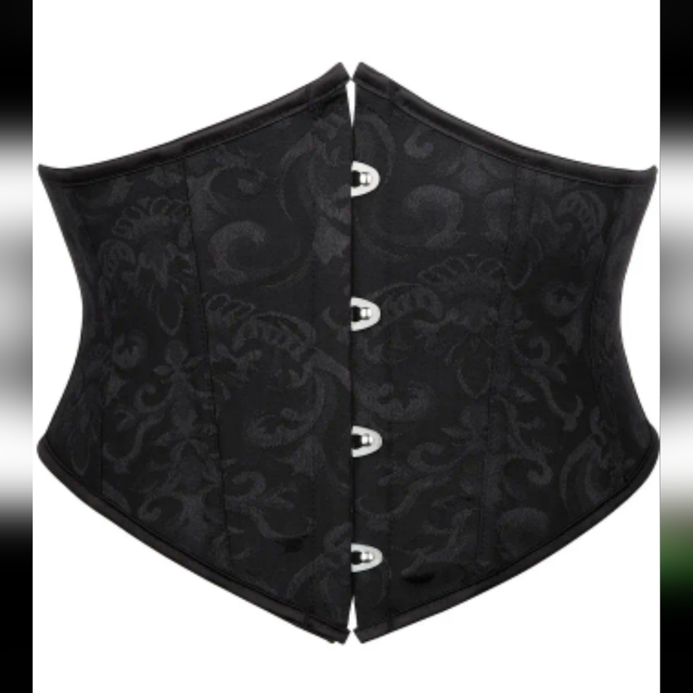 Black Jacquard Waist Cincher Corset